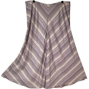 NWT Lane Bryant Purple & White Stripe Linen Midi Skirt - Women's‎ Size 18 / 20